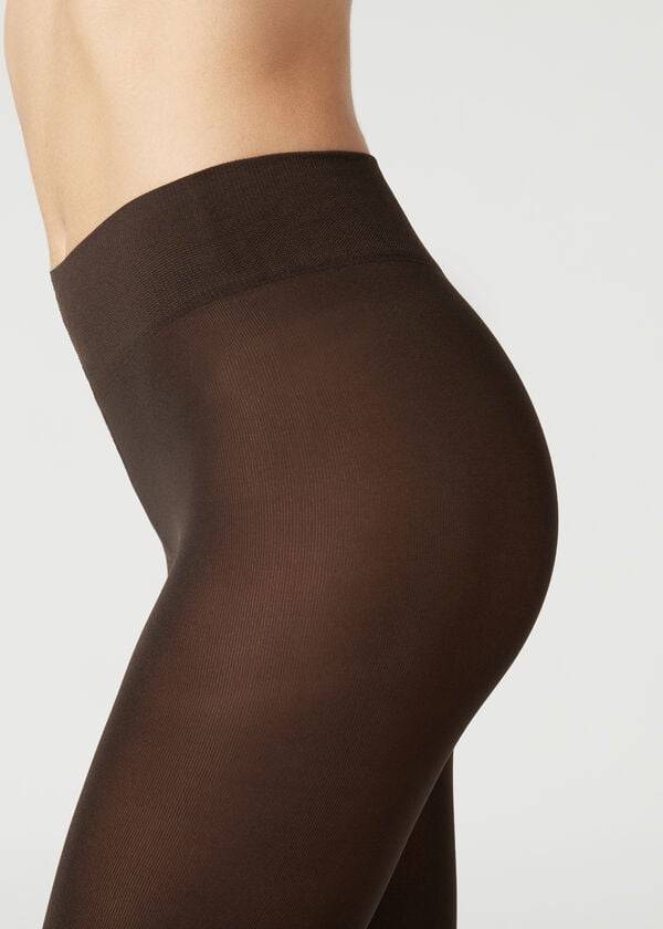 Collants Calzedonia 100 Denier Total Conforto Soft Touch Opaque Feminino Cafes | PT3180MA