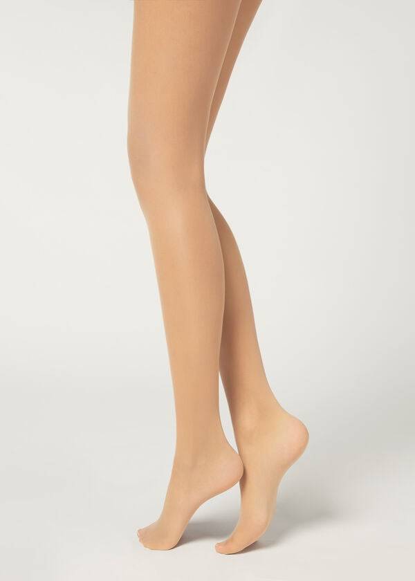 Collants Calzedonia 20 Denier Essential Invisible Sheer Feminino Bege | PT3046KI