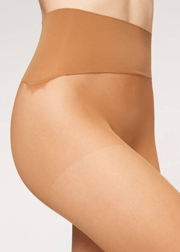 Collants Calzedonia 20 Denier Essential Invisible Sheer Feminino Bege Marrom | PT3048HK