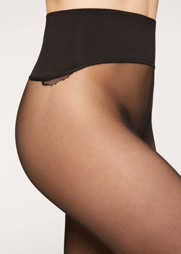 Collants Calzedonia 20 Denier Seamless Totally Invisible Sheer Feminino Pretas | PT3035EX