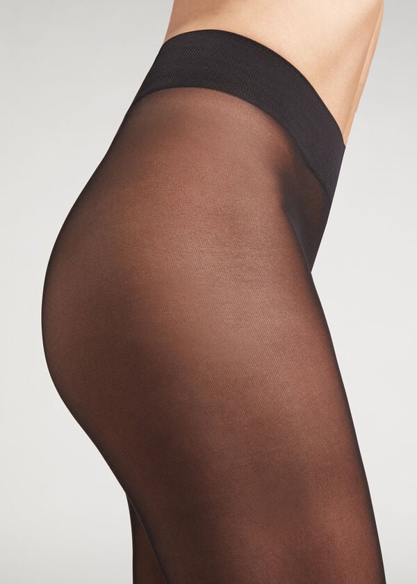 Collants Calzedonia 30 Denier Total Conforto Soft Touch Opaque Feminino Pretas | PT3174YU