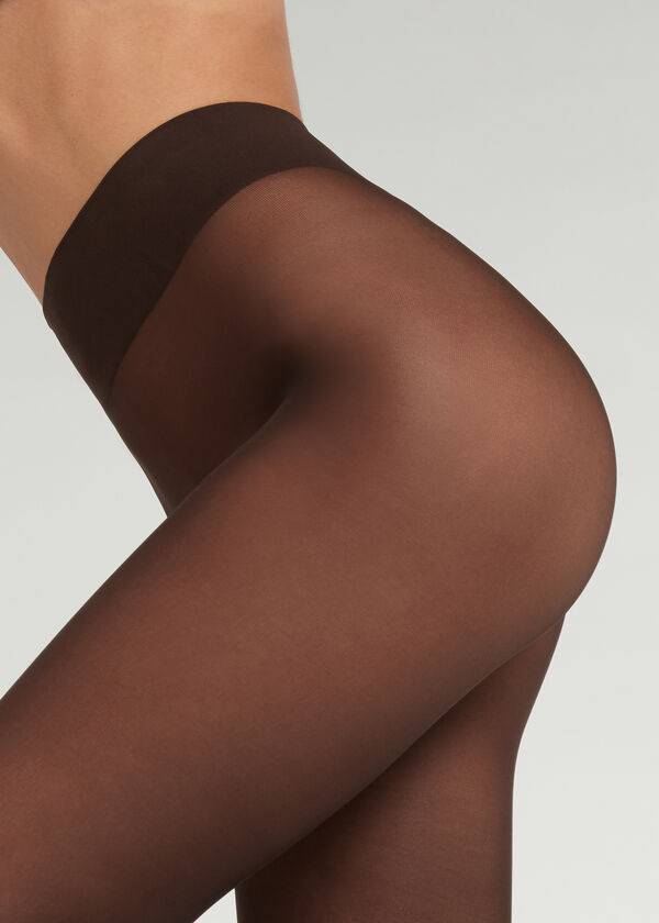 Collants Calzedonia 30 Denier Total Conforto Soft Touch Opaque Feminino Cafes | PT3176RW