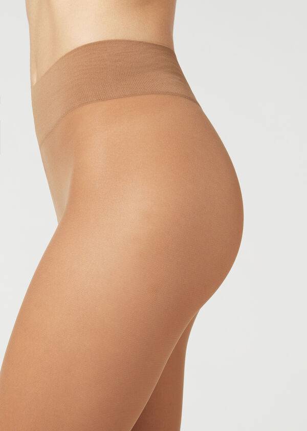 Collants Calzedonia 30 Denier Total Conforto Soft Touch Opaque Feminino Bege | PT3177EX