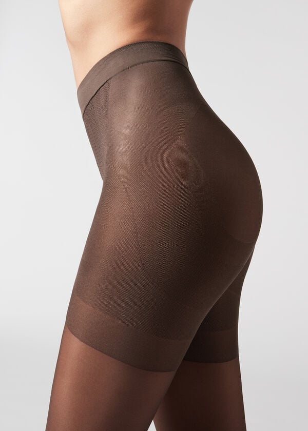 Collants Calzedonia 30 Denier Total Shaper Sheer Feminino Cafes | PT3001AP