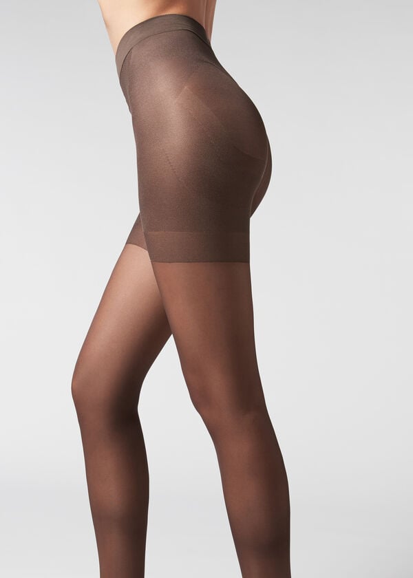 Collants Calzedonia 30 Denier Total Shaper Sheer Feminino Cafes | PT3001AP