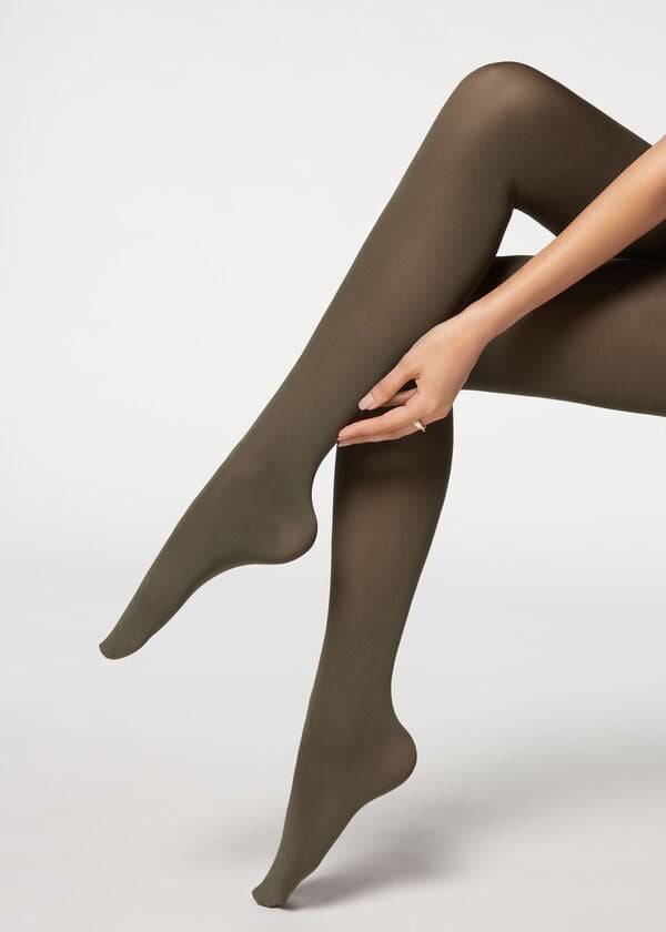 Collants Calzedonia 50 Denier Total Conforto Soft Touch Patterned Feminino Verde Oliva | PT3118JJ