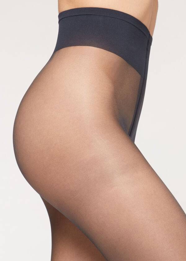 Collants Calzedonia Premium Matt Second Skin 15 Denier Sheer Feminino Azuis | PT2963RW