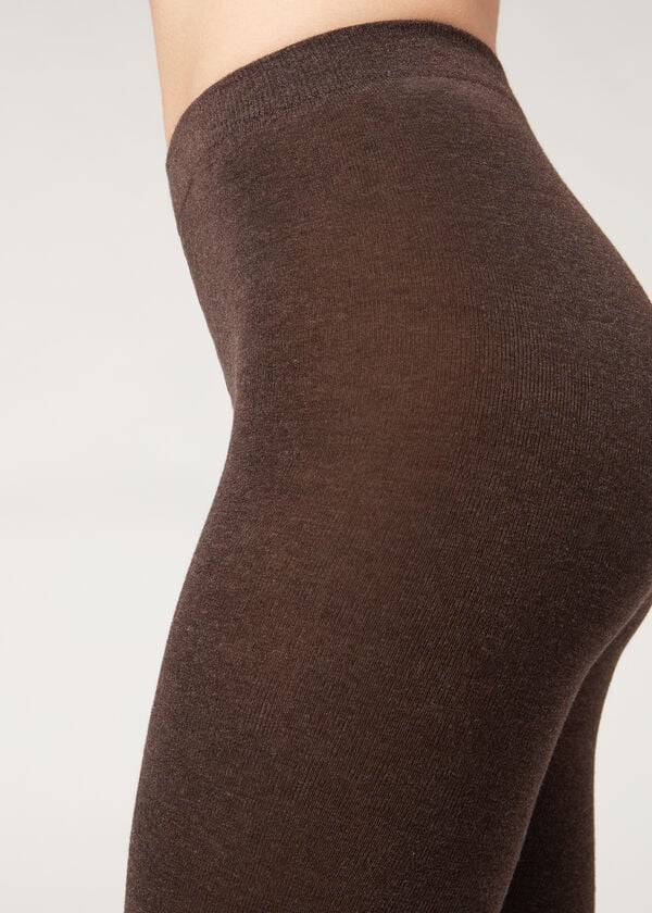 Collants Calzedonia Soft Modal and Cashmere Blend Opaque Feminino Marrom | PT3126PQ