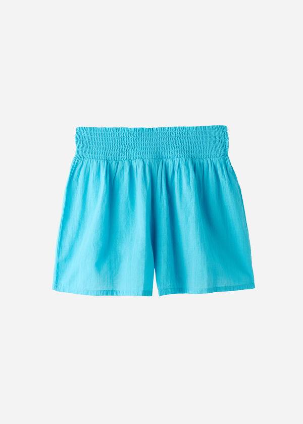 Cover Ups Calzedonia Algodão Shorts Feminino Turquesa Verdes | PT2064DN