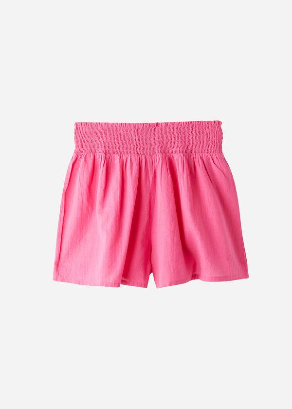 Cover Ups Calzedonia Algodão Shorts Feminino Rosa | PT2068JJ