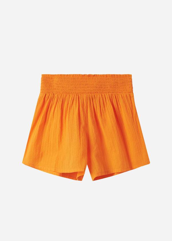 Cover Ups Calzedonia Algodão Shorts Feminino Laranja | PT2070LH