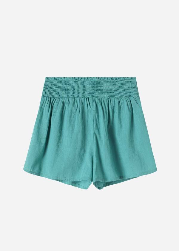 Cover Ups Calzedonia Algodão Shorts Feminino Turquesa | PT2072XF