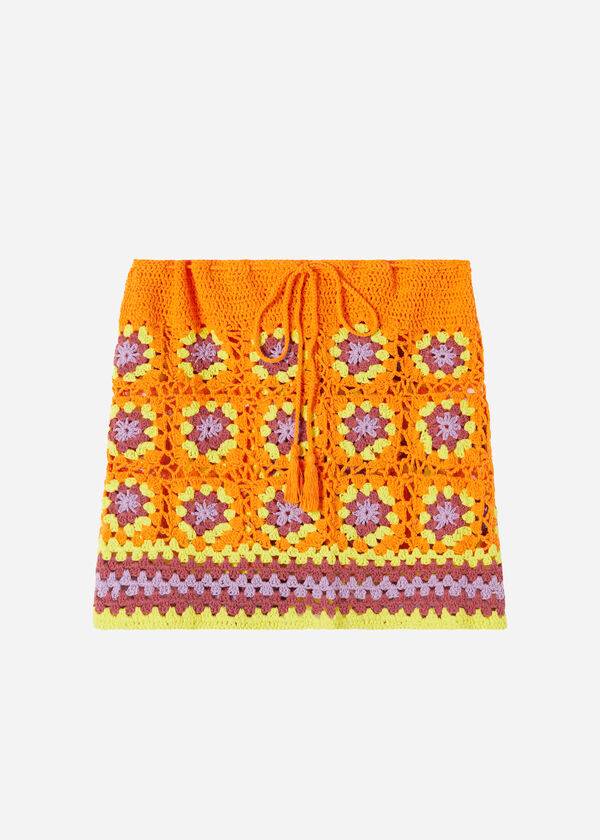 Cover Ups Calzedonia Crochet Skirt Feminino Laranja | PT2061PQ