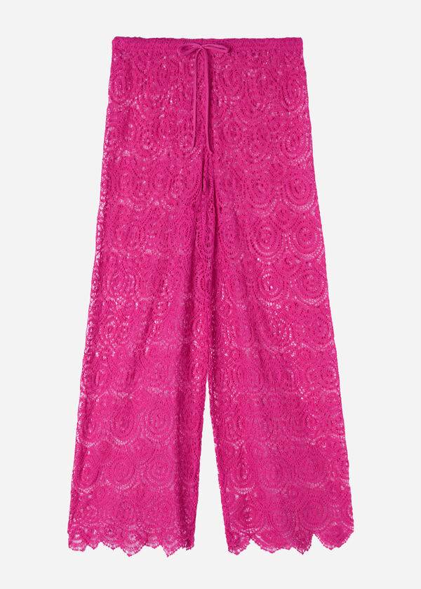 Cover Ups Calzedonia Long Crochet Pants Feminino Rosa | PT2057YU