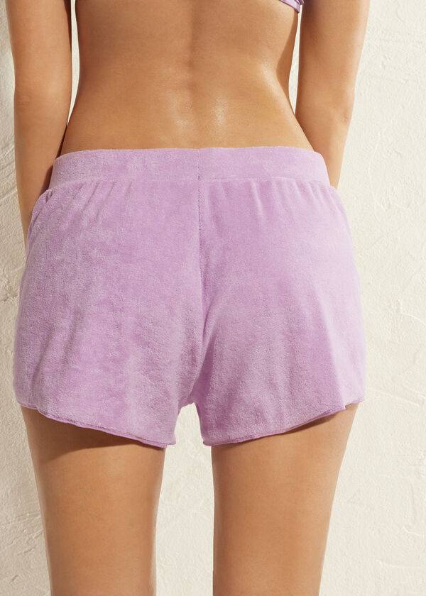 Cover Ups Calzedonia Terrycloth Shorts Feminino Roxo | PT2039FM