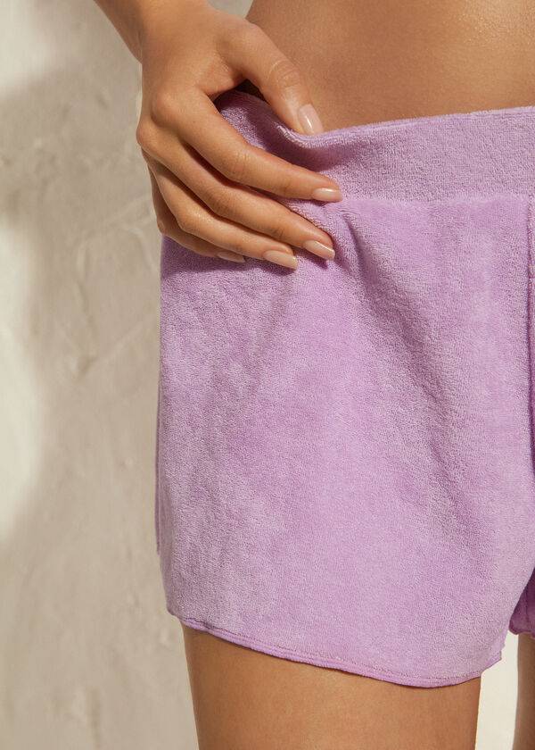 Cover Ups Calzedonia Terrycloth Shorts Feminino Roxo | PT2039FM