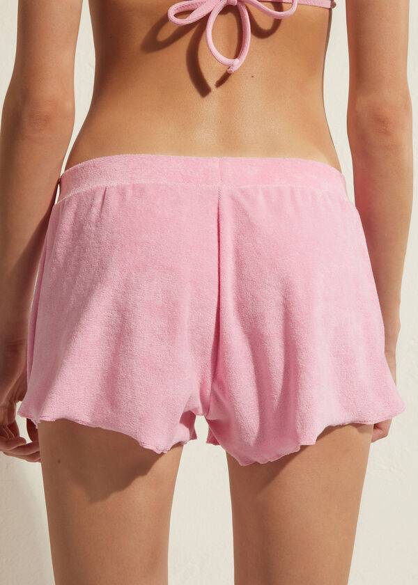 Cover Ups Calzedonia Terrycloth Shorts Feminino Rosa | PT2040GL