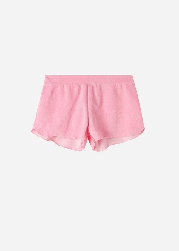 Cover Ups Calzedonia Terrycloth Shorts Feminino Rosa | PT2040GL