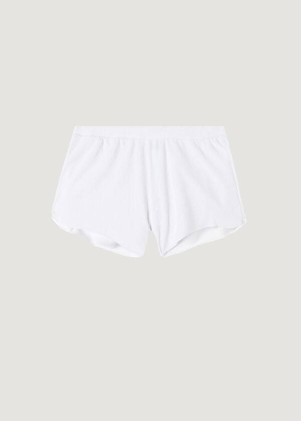 Cover Ups Calzedonia Terrycloth Shorts Feminino Branco | PT2041HK