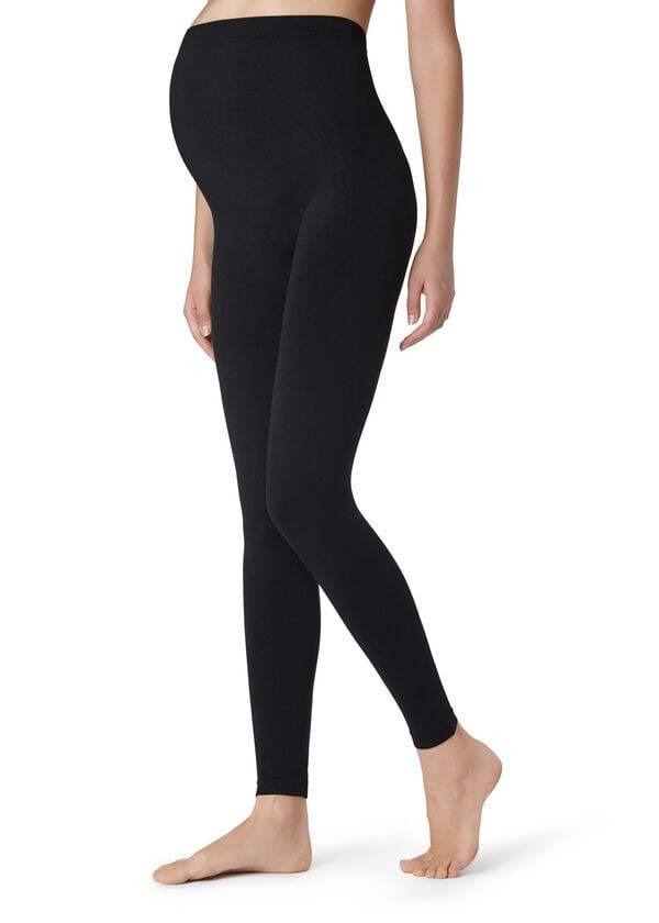 Leggings Calzedonia Maternity Opaque Footless Feminino Pretas | PT1441FM