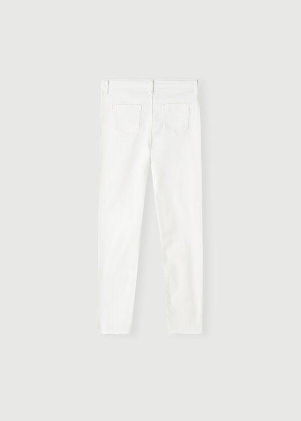 Leggings Calzedonia Ripped Stretch Magro Criança Branco | PT1054JJ