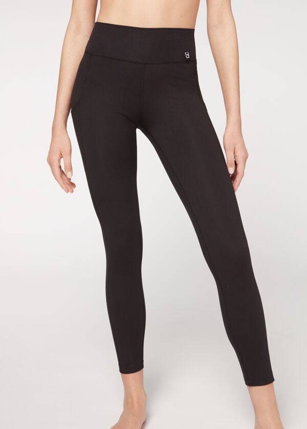 Leggings Calzedonia Soft Touch Atléticos Feminino Pretas | PT1501CE