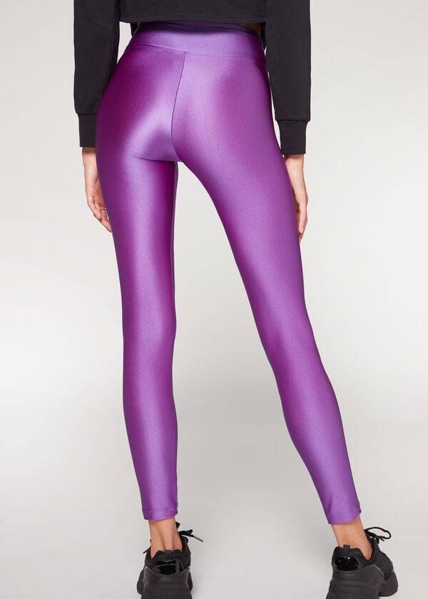 Leggings Calzedonia Super Shiny Feminino Roxo | PT1500XF