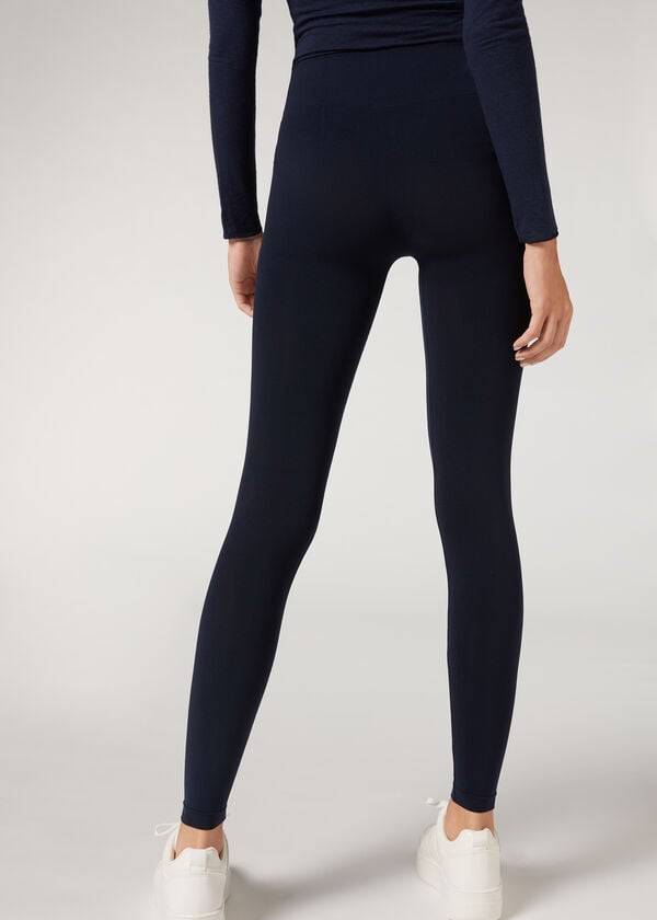 Leggings Calzedonia Ultra-Opaque Microfiber Feminino Azuis | PT1483RW