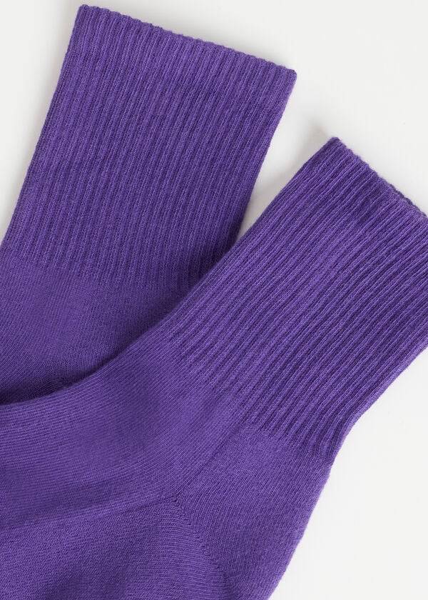 Meias Calzedonia Crew Esportivos Masculino Roxo | PT1348NB