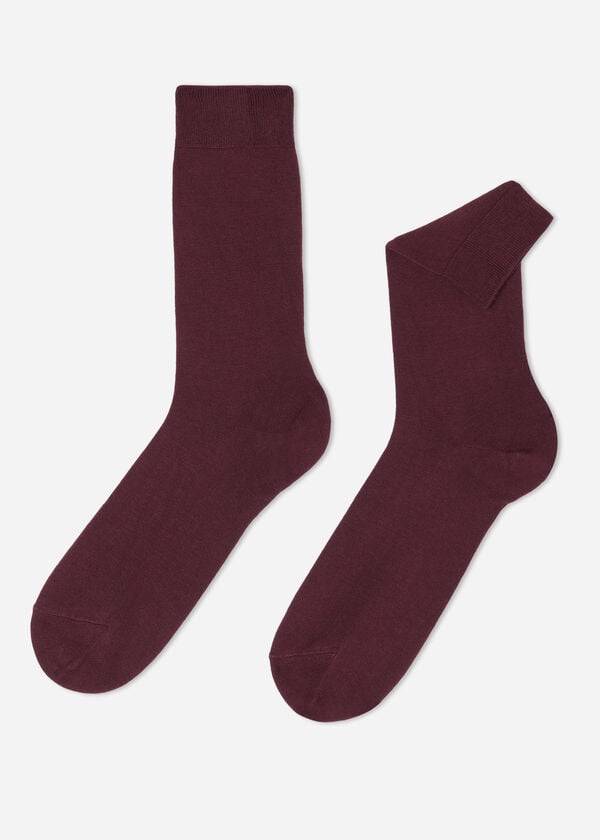 Meias Calzedonia Crew with Cashmere Masculino Bordeaux | PT1350QZ