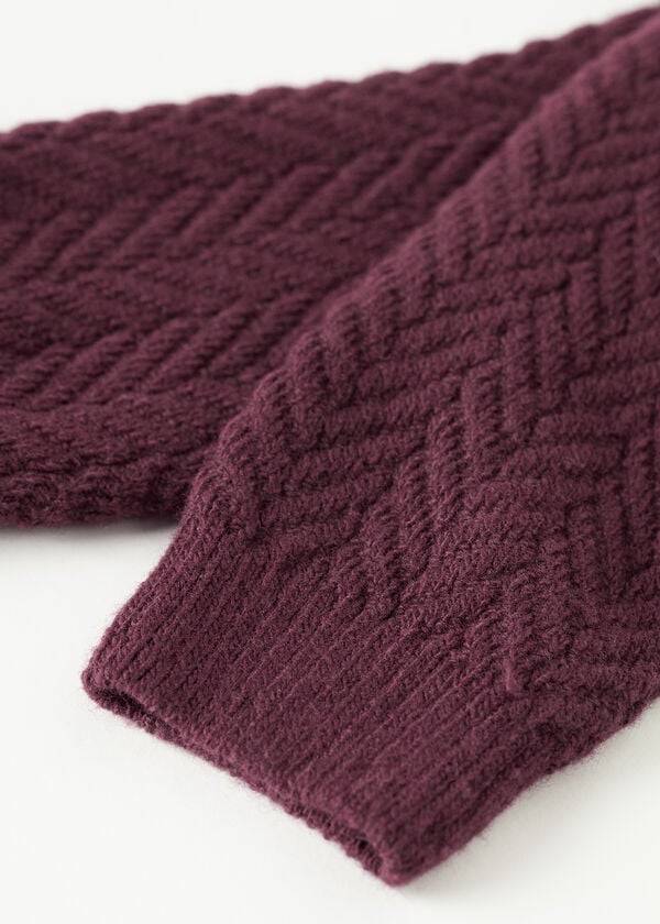 Meias Calzedonia Herringbone Cashmere Curta Feminino Bordeaux | PT1747IS