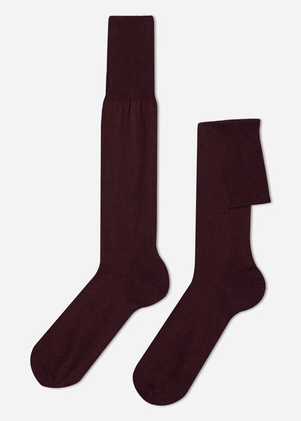 Meias Calzedonia Lisle Thread Long Masculino Bordeaux | PT1430EX