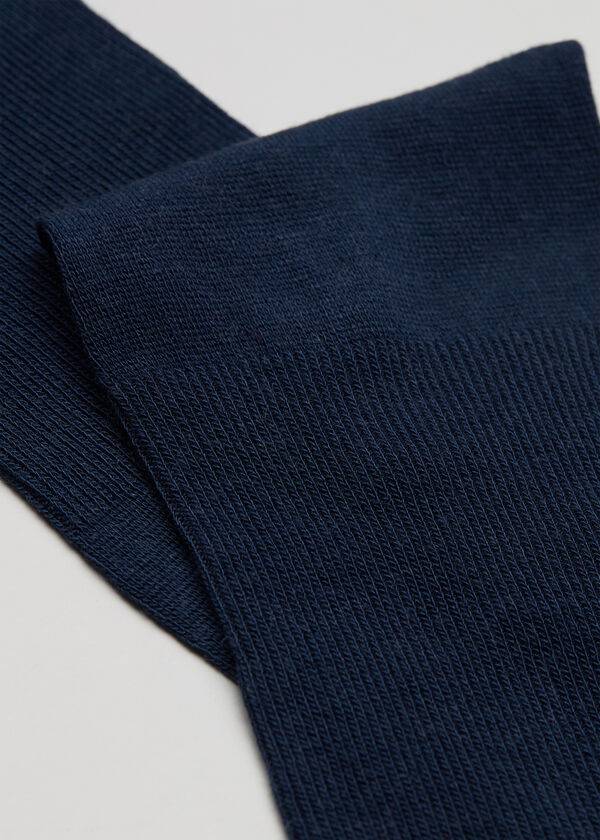 Meias Calzedonia Long with Cashmere Masculino Azul Marinho | PT1405RW