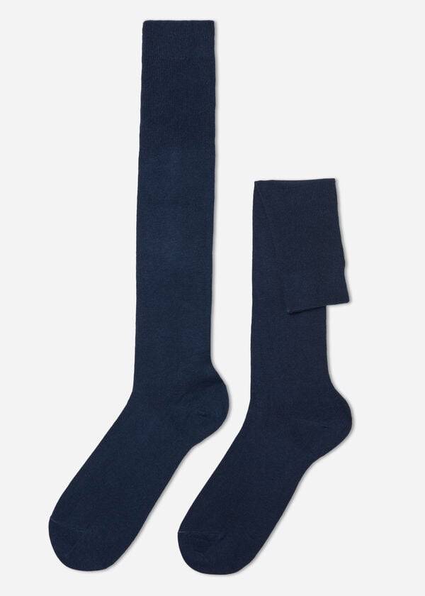 Meias Calzedonia Long with Cashmere Masculino Azul Marinho | PT1405RW