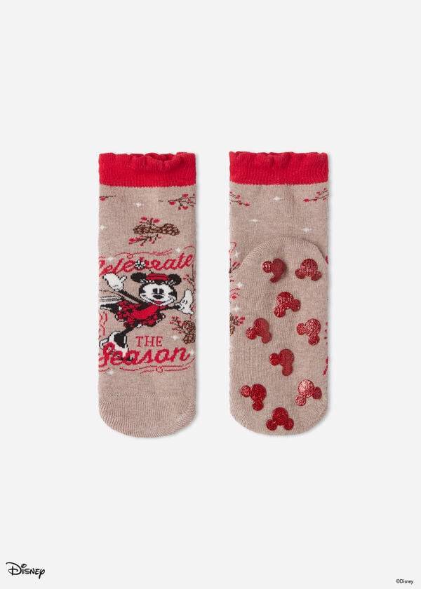 Meias Calzedonia Non-slip Disney Minnie Mouse Christmas Curta Criança Marrom | PT1000MA