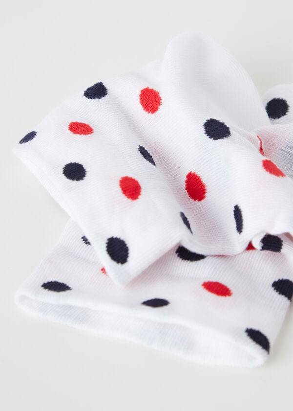 Meias Calzedonia Polka Dot Pattern Curta Feminino Branco | PT1720UT