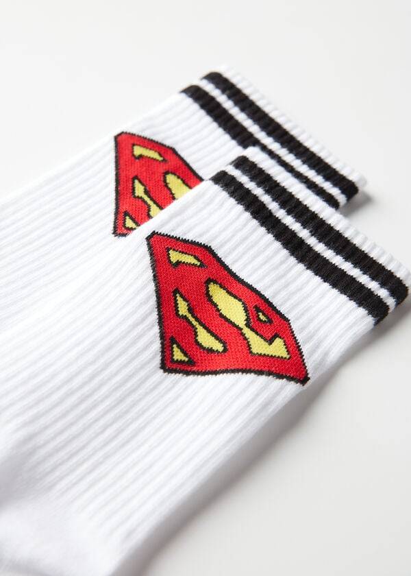 Meias Calzedonia Superman Crew Masculino Branco | PT1331IS