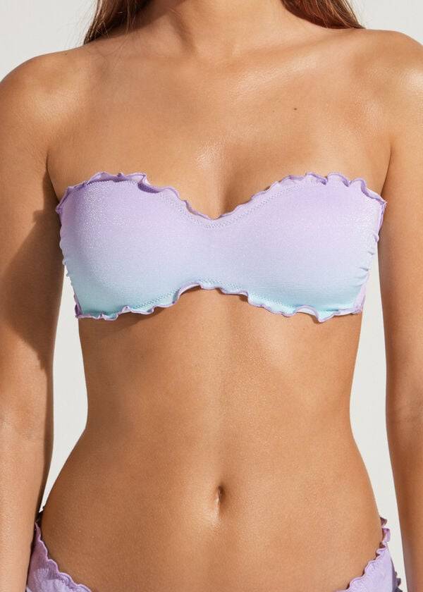 Tops De Biquíni Calzedonia Acolchoado Bandeau Madrid Feminino Roxo | PT2378MA