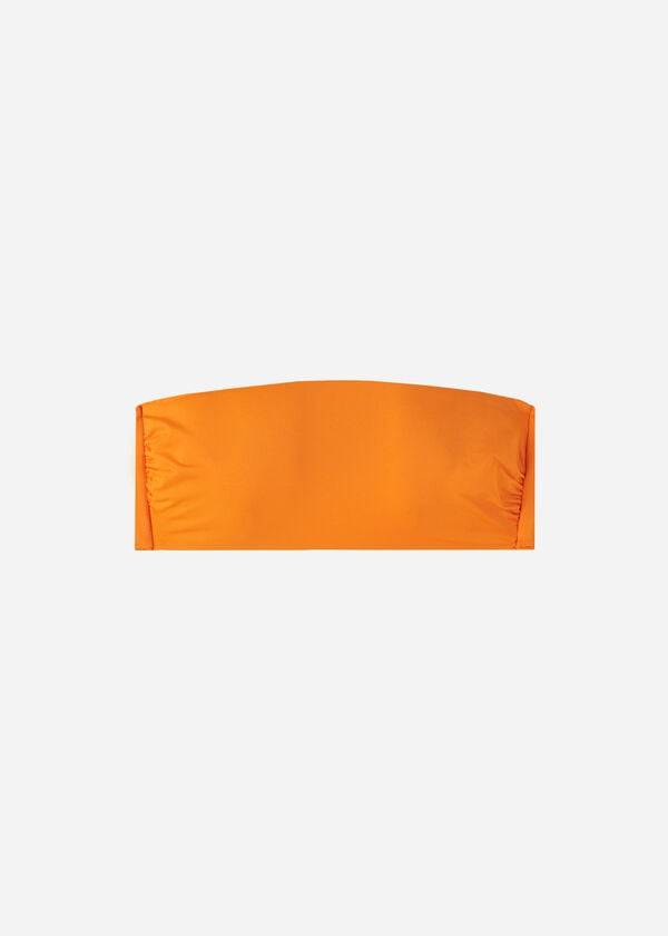 Tops De Biquíni Calzedonia Acolchoado Bandeau Indonesia Eco Strapless Feminino Laranja | PT2382CE