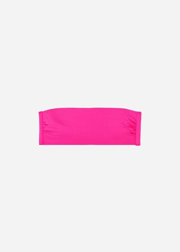 Tops De Biquíni Calzedonia Acolchoado Bandeau Indonesia Eco rosa Feminino Rosa | PT2386KI