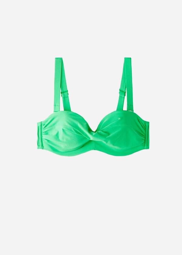 Tops De Biquíni Calzedonia Acolchoado Bandeau Indonesia Eco cobey Feminino Verdes | PT2392SO