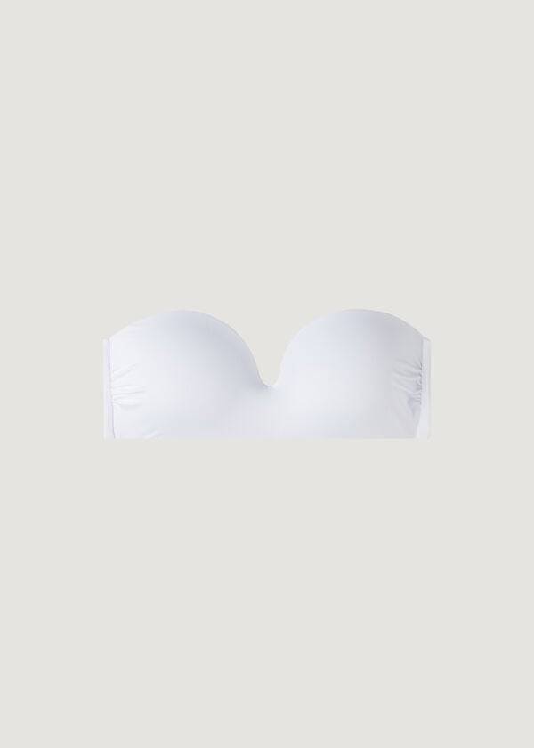 Tops De Biquíni Calzedonia Acolchoado Bandeau Indonesia Eco cobey Feminino Branco | PT2394PQ