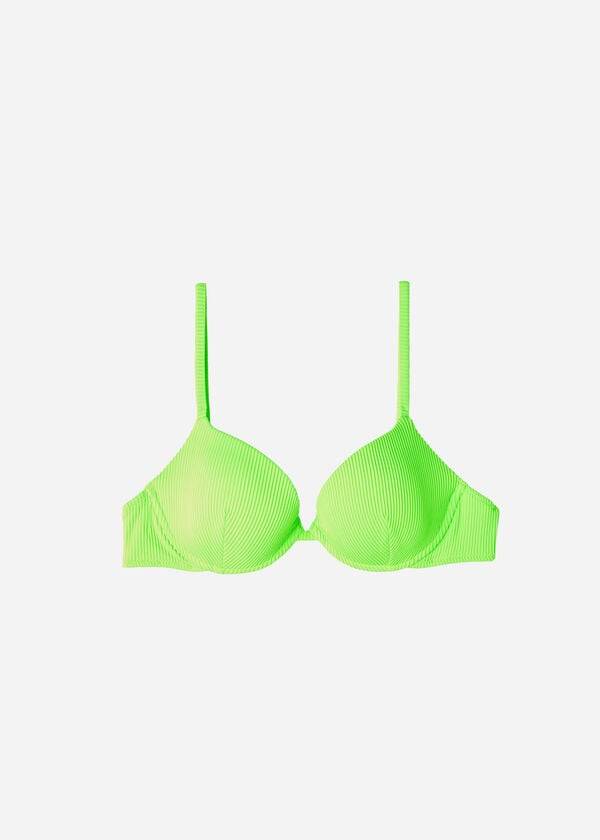 Tops De Biquíni Calzedonia Acolchoado Push-up New York Feminino Verdes | PT2319UT