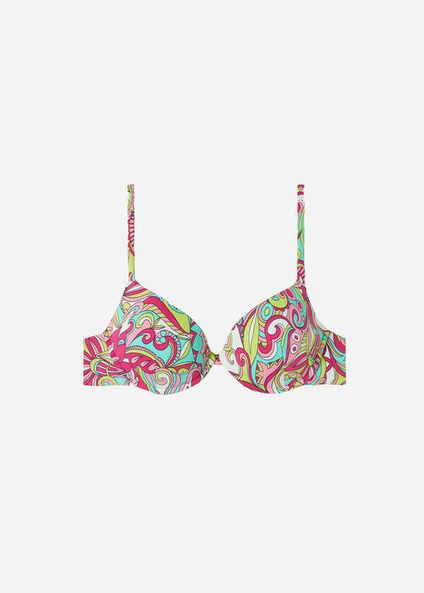 Tops De Biquíni Calzedonia Acolchoado Push-Up Londra Feminino Multicoloridas | PT2330CE