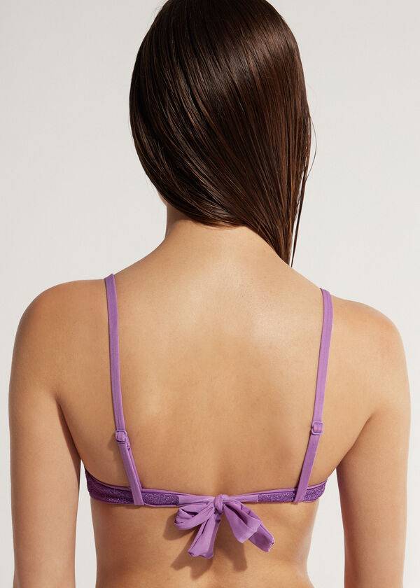 Tops De Biquíni Calzedonia Acolchoado Push-Up Las Vegas Feminino Roxo | PT2333LH