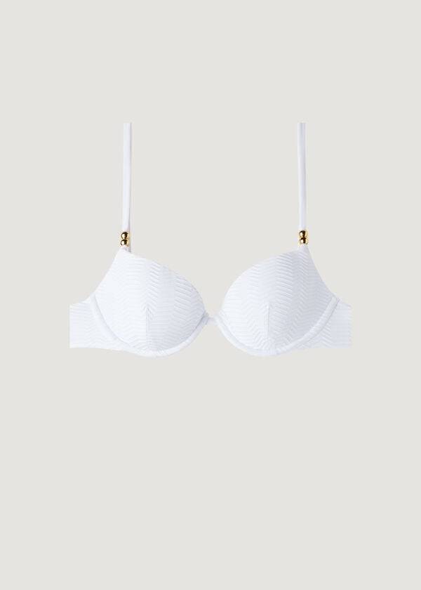 Tops De Biquíni Calzedonia Acolchoado Push-Up Casablanca Feminino Branco | PT2343OR