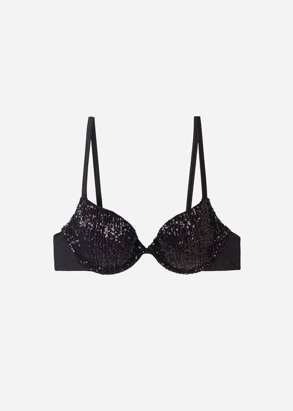 Tops De Biquíni Calzedonia Acolchoado Push-Up Cannes Feminino Pretas | PT2350WY