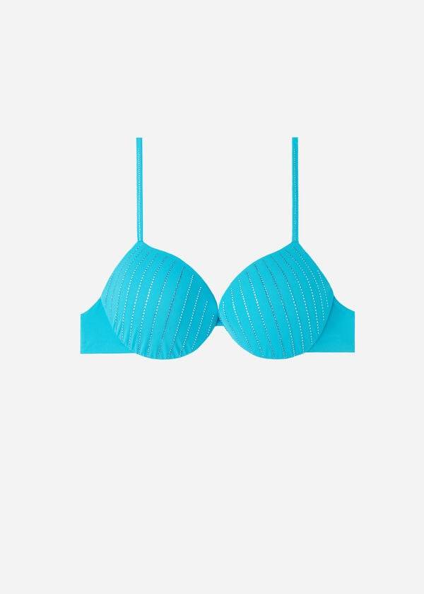 Tops De Biquíni Calzedonia Acolchoado Push Up Shanghai Feminino Turquesa | PT2357XF