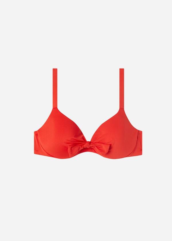 Tops De Biquíni Calzedonia Acolchoado Push Up Indonesia Eco Sexy Feminino Vermelhas | PT2360KI