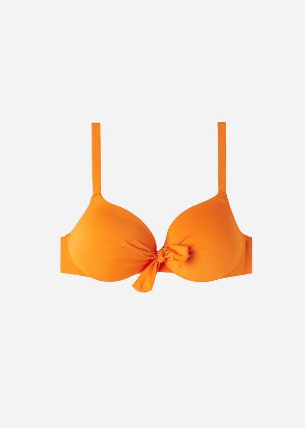 Tops De Biquíni Calzedonia Acolchoado Push Up Indonesia Eco Sexy Feminino Laranja | PT2363GL